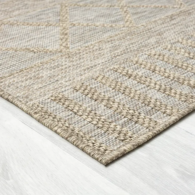 5' X 7' Gray Striped Handmade Indoor Outdoor Area Rug