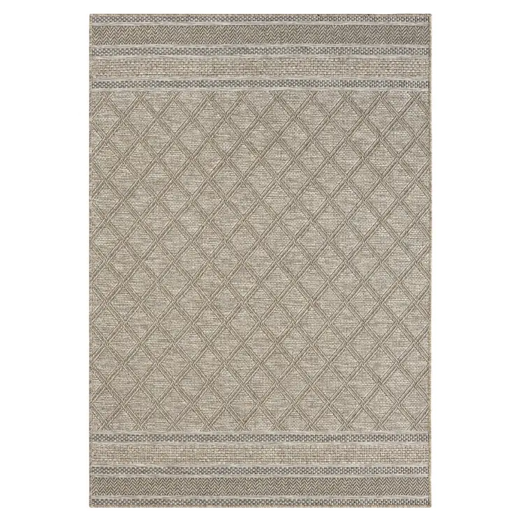 5' X 7' Gray Geometric Handmade Indoor Outdoor Area Rug