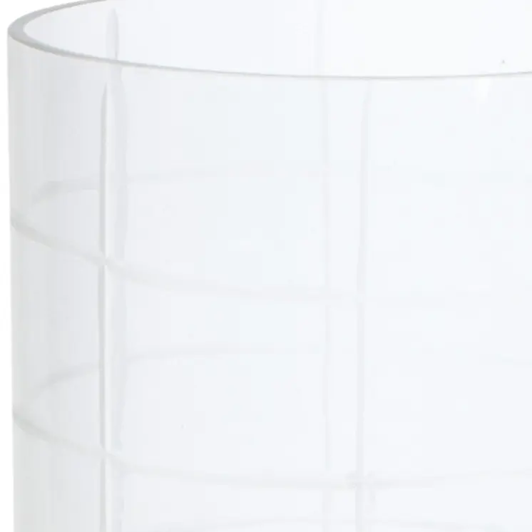 12" Silver And Clear Geometric Iron And Glass Tabletop Hurricane Candle Holder