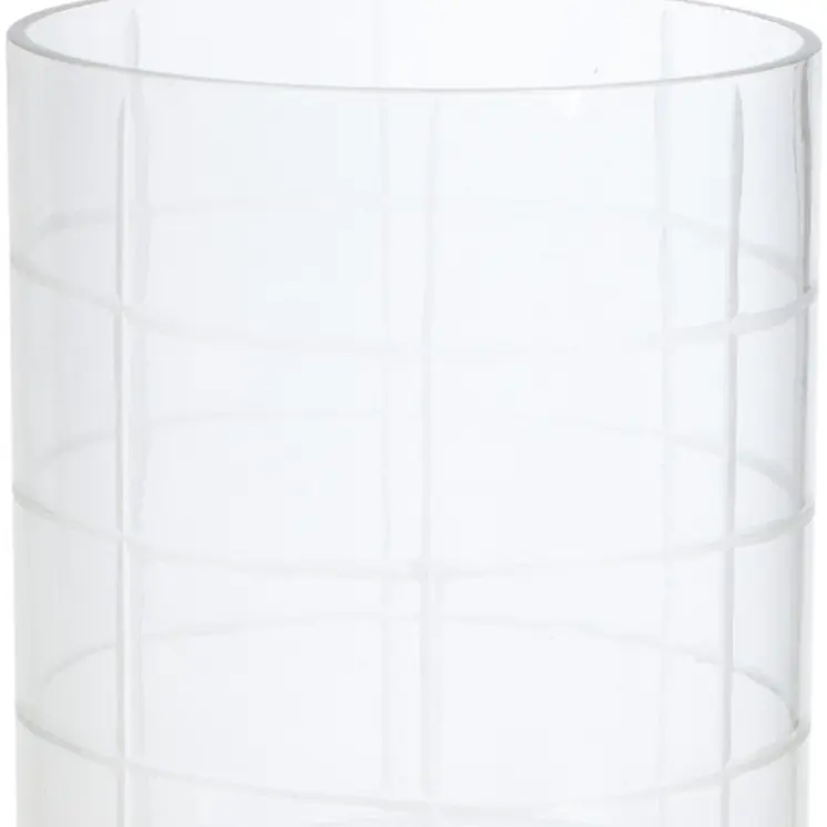 12" Silver And Clear Geometric Iron And Glass Tabletop Hurricane Candle Holder