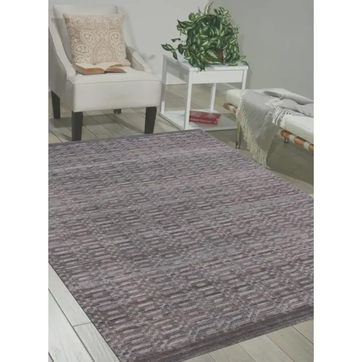 8' X 10' Charcoal And Rust Hand Loomed Area Rug