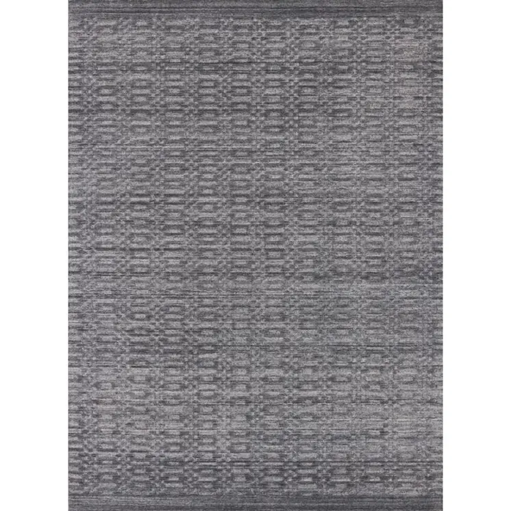 8' X 10' Charcoal And Dark Grey Hand Loomed Area Rug