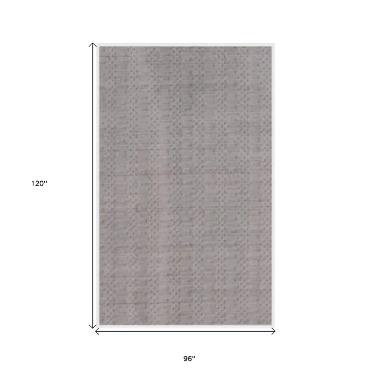 8' X 10' Charcoal Hand Loomed Area Rug