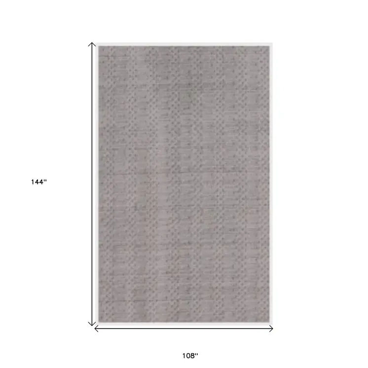 9' X 12' Charcoal And Dark Grey Hand Loomed Area Rug