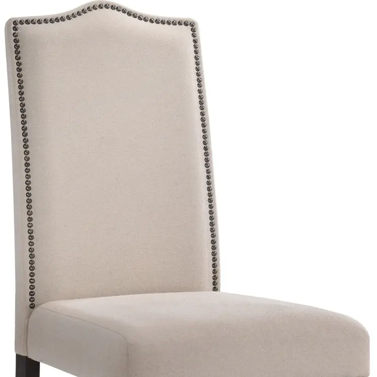 Cream And Espresso Upholstered Linen Dining Parsons Chair