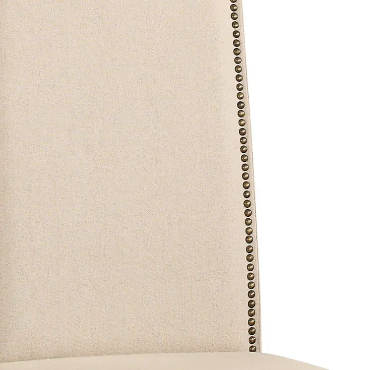 Cream And Chestnut Upholstered Linen Dining Parsons Chair