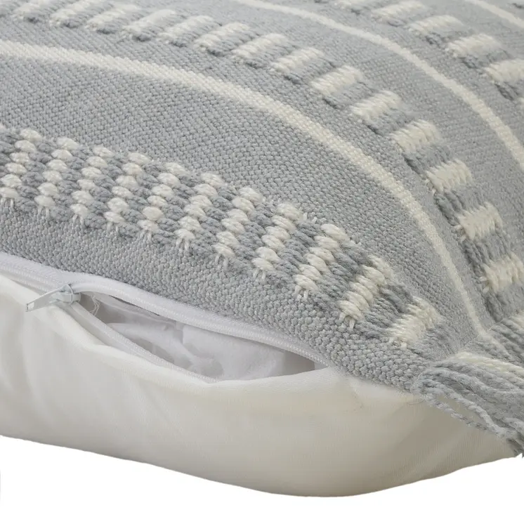 24" X 24" Blue Zippered Coastal Indoor Outdoor Throw Pillow