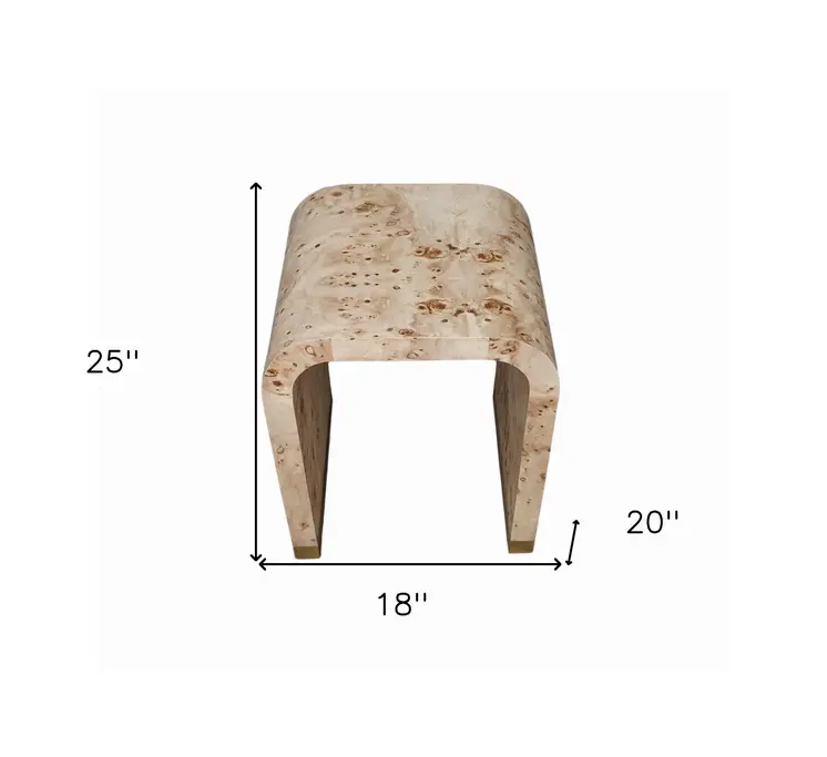 25" Beige Solid and Manufactured Wood End Table