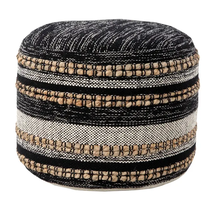 18" x 18" x 14" " Black Pouff