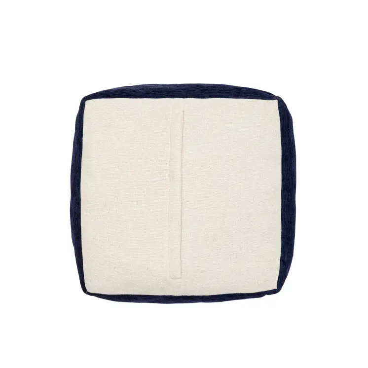 18" Blue Medallion Pouf Ottoman