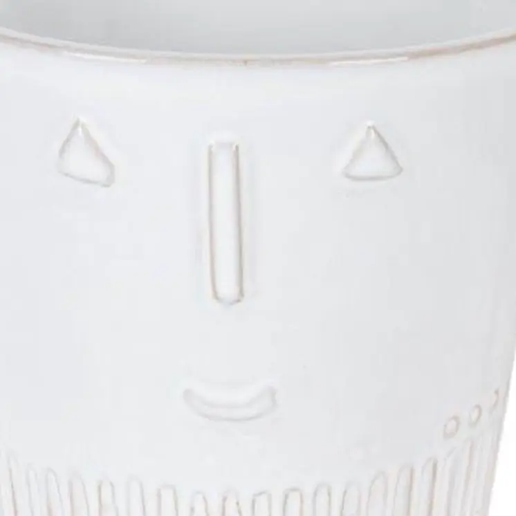 White Set of Two Porcelain 4.4329 ounce Round Pot Planter