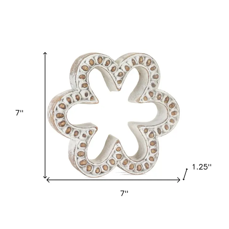 Set of Three 7" Brown And White Polyresin Tabletop Sculpture