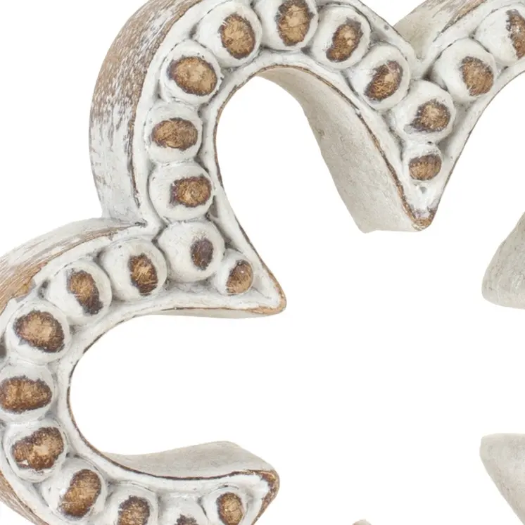 Set of Three 7" Brown And White Polyresin Tabletop Sculpture