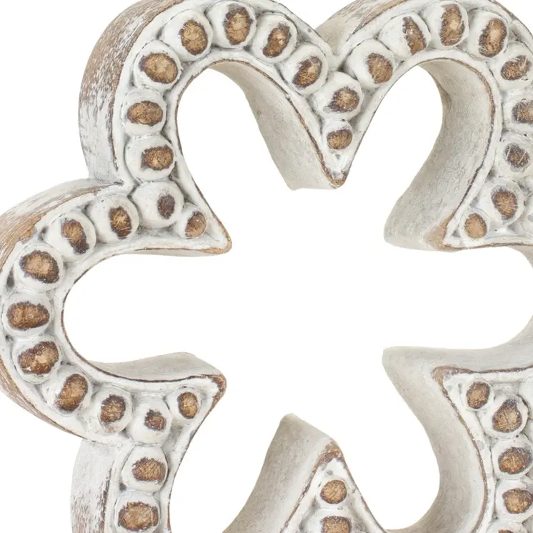 Set of Three 7" Brown And White Polyresin Tabletop Sculpture
