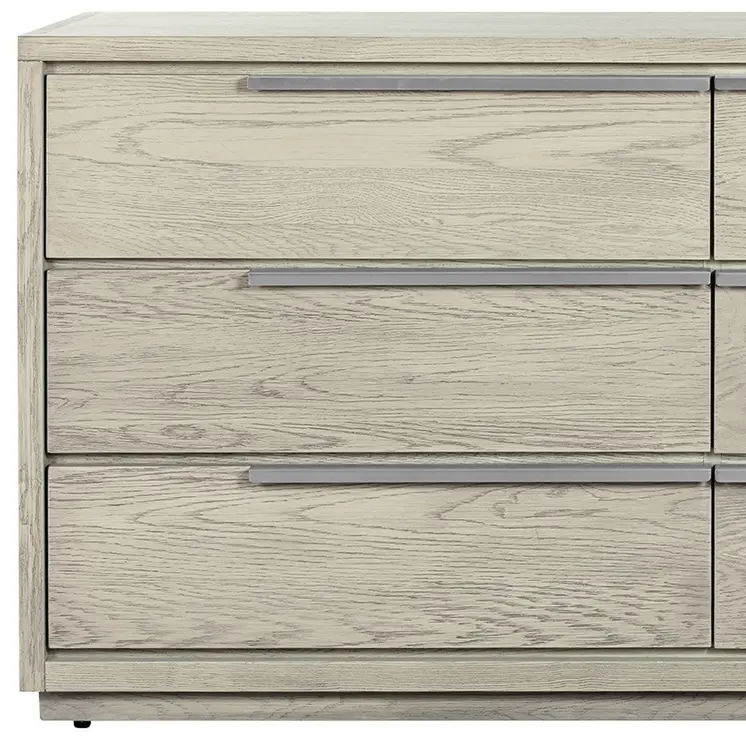 63" Gray Solid Wood Six Drawer Double Dresser