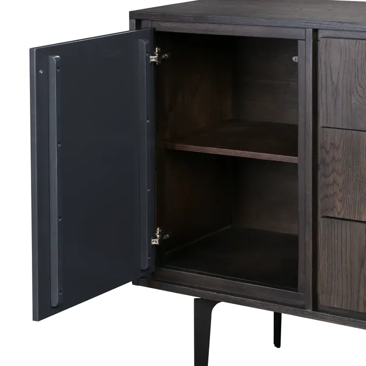 63" Gray Solid Wood Three Drawer Dresser