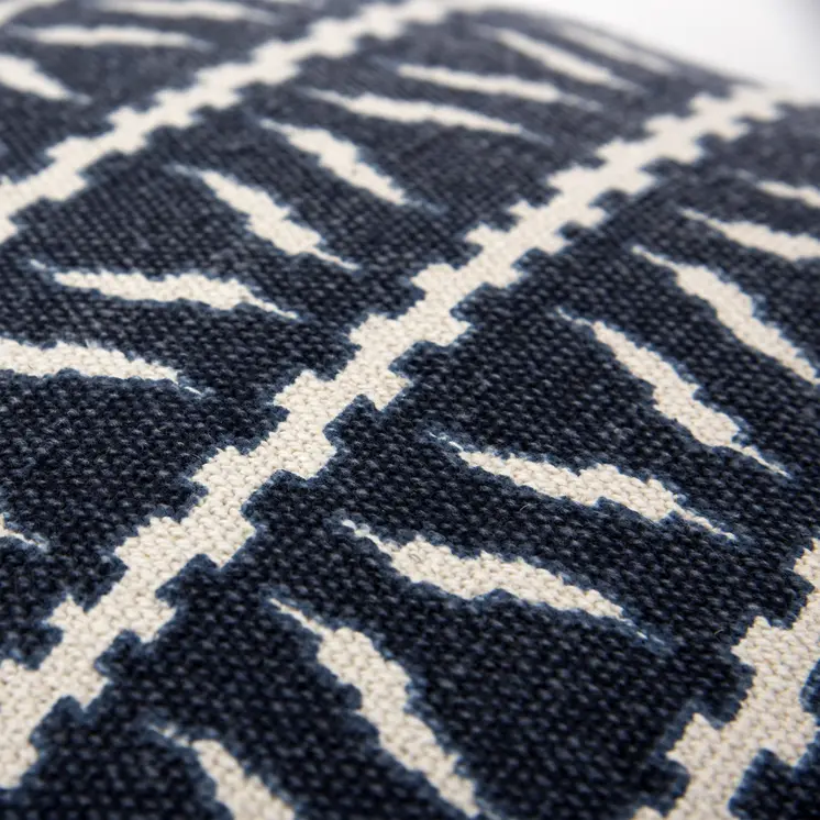 20" Blue and White Cotton Pillow