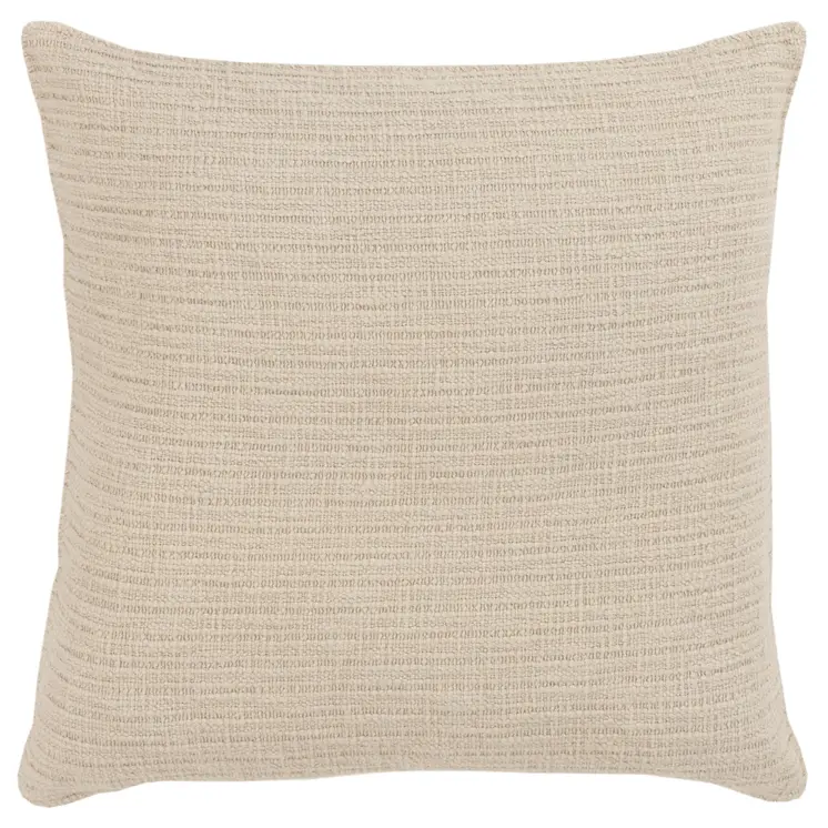 22" Natural Striped Cotton Throw Pillow