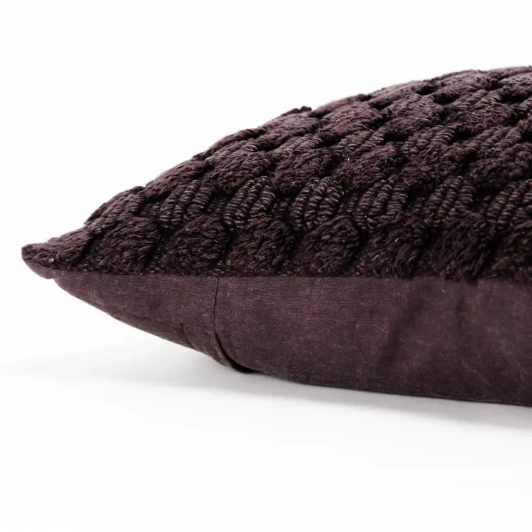 20" Wine Cotton Throw Pillow With Texture