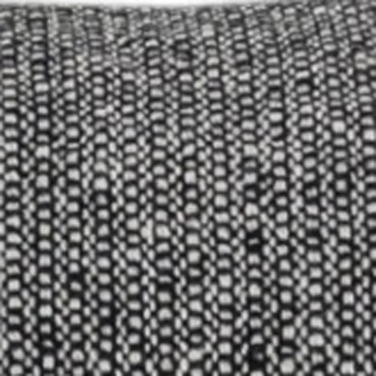 20" White and Black Striped Cotton Throw Pillow with Tassels and Texture