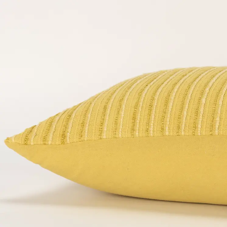 14" X 14" Yellow Cotton Blend Pillow
