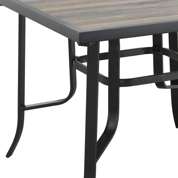 35" Brown Square Metal Outdoor Dining Table