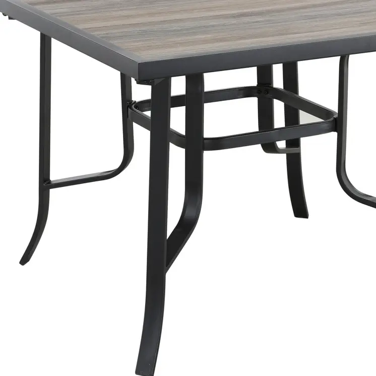35" Brown Square Metal Outdoor Dining Table
