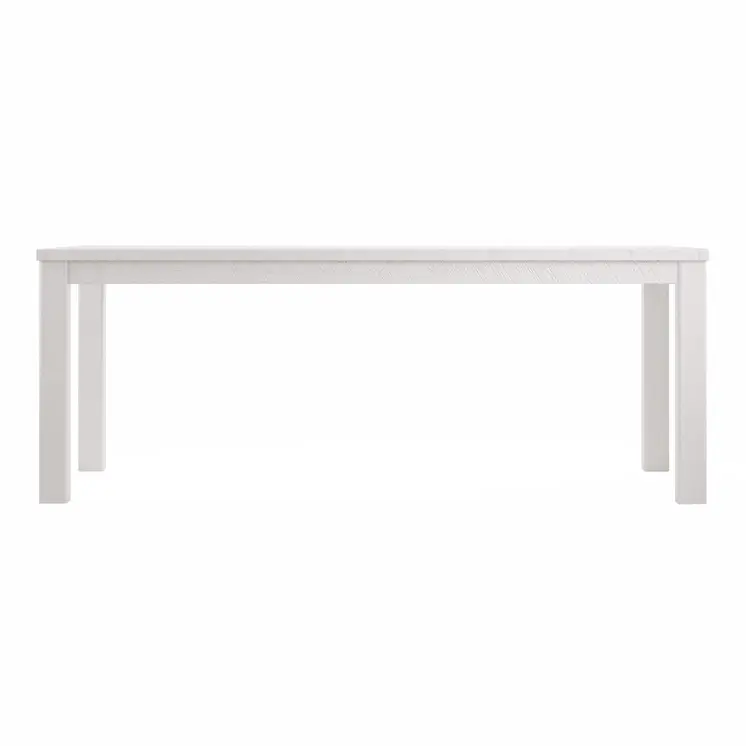 63" White Solid Wood Dining Table