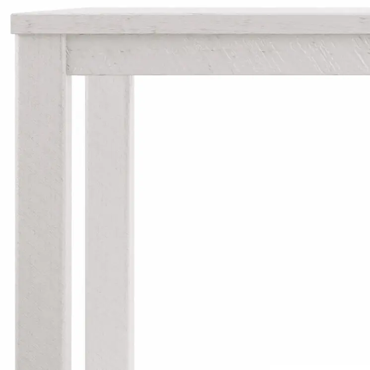 63" White Solid Wood Dining Table