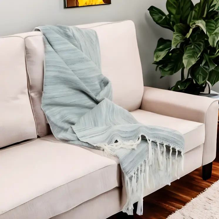 Gray Woven 100% Poly Pet Throw Blanket