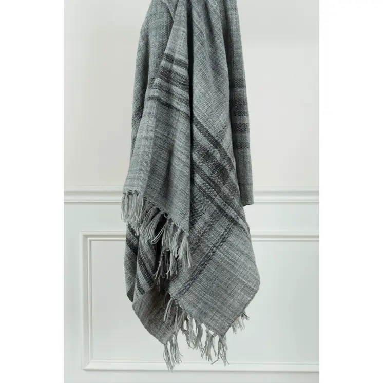 Gray Woven 100% Poly Pet Throw Blanket