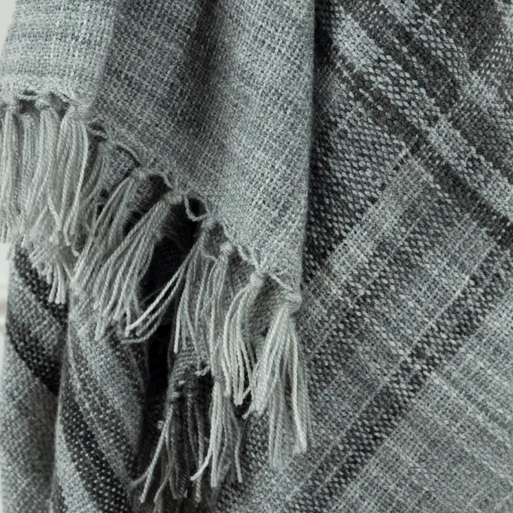 Gray Woven 100% Poly Pet Throw Blanket