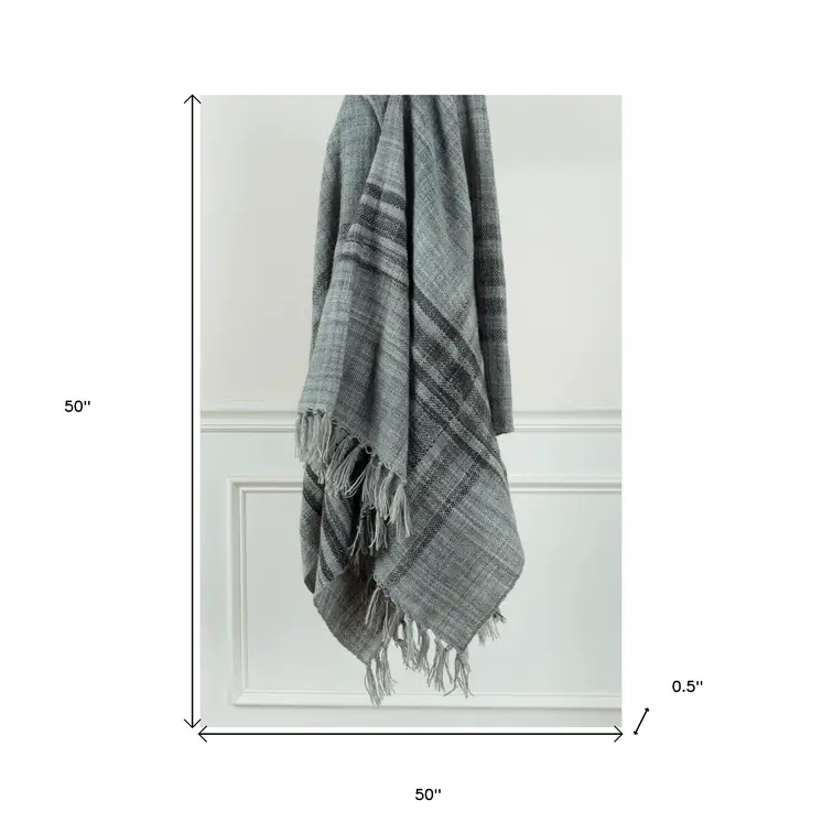 Gray Woven 100% Poly Pet Throw Blanket