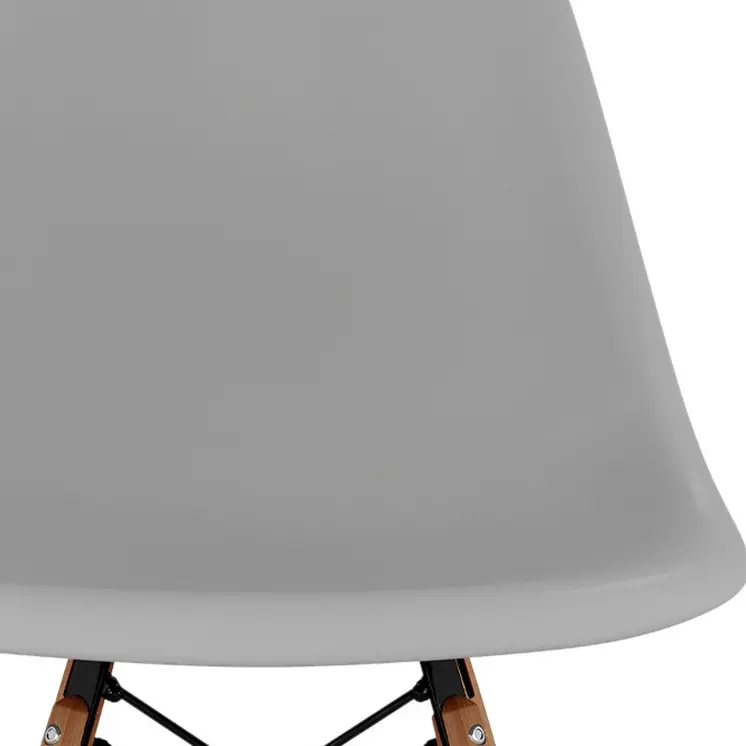 Gray And Natural Heavy Duty Plastic and Wood Dining Side Chair