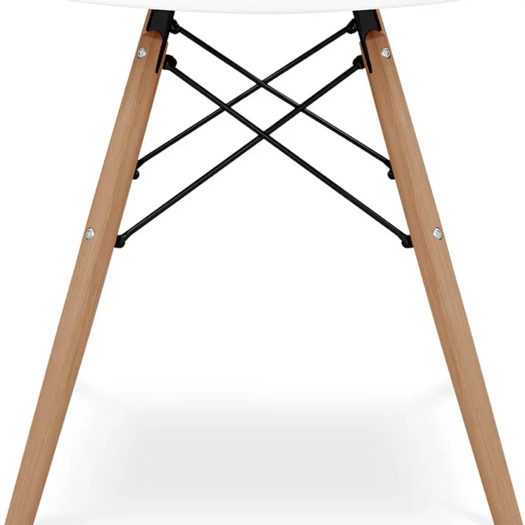 White And Natural Heavy Duty Plastic And Wood Dining Side Chair
