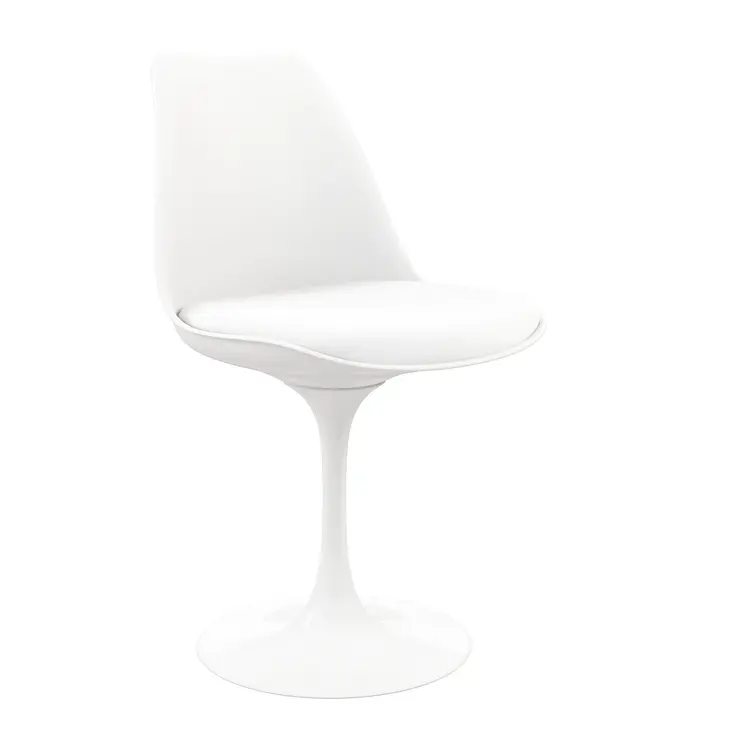 White Upholstered Faux Leather Dining Side Chair