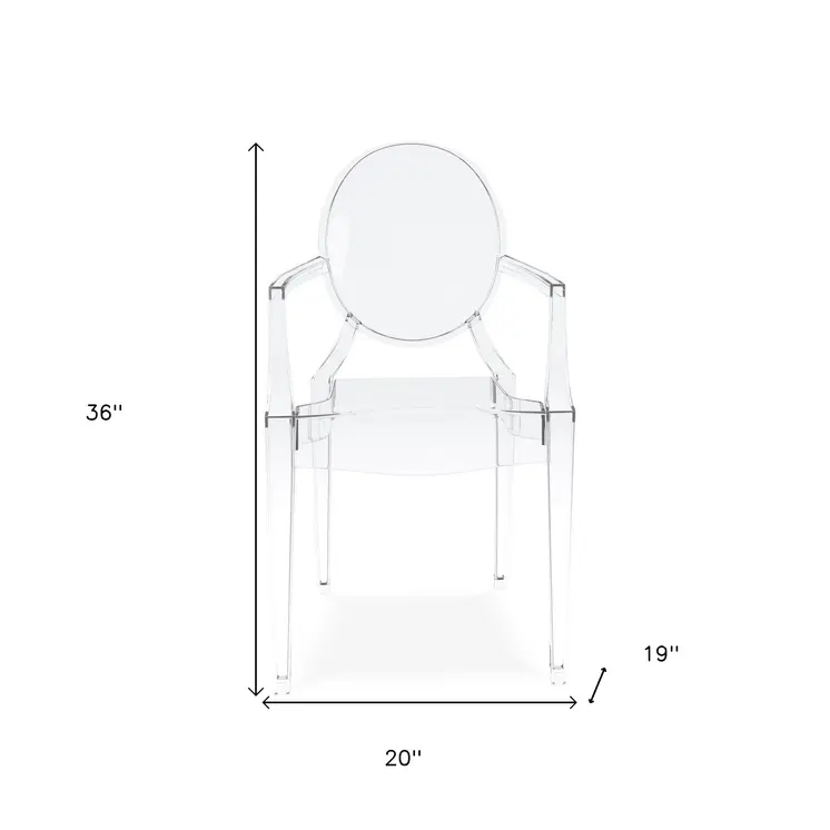 Clear Acrylic King Louis Back Dining Arm Chair