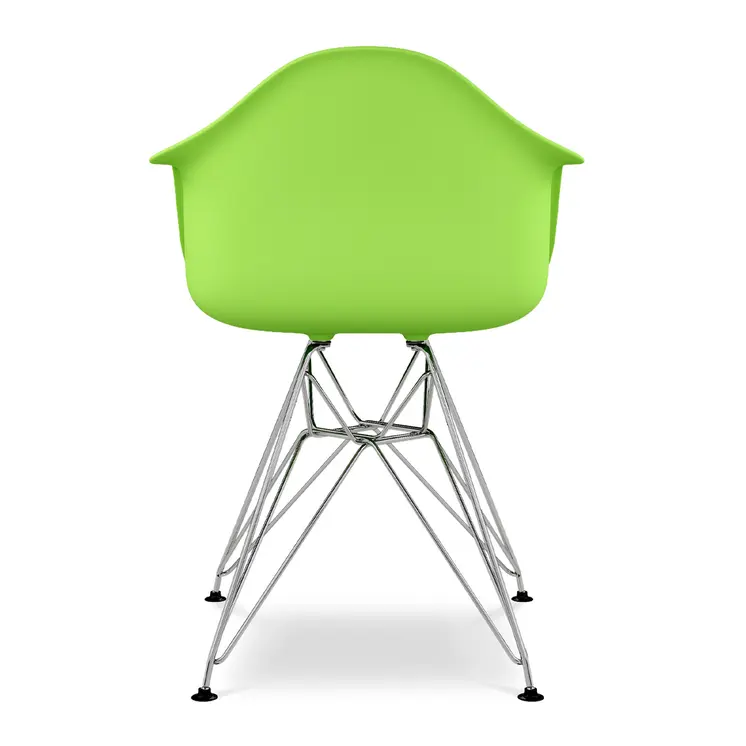 Green And Silver Heavy Duty Plastic Dining Arm Chair