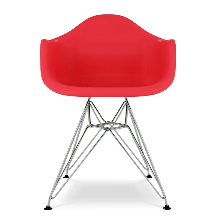 Red and Silver Dining Arm Chair
