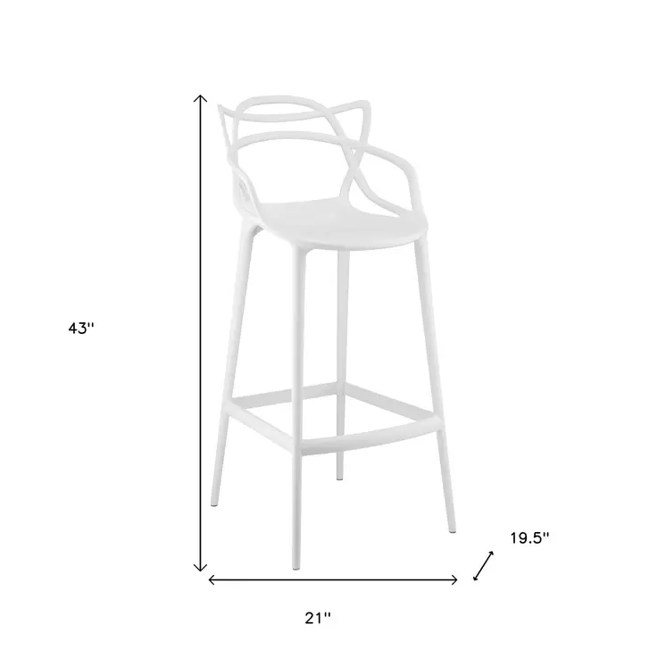 31" White Heavy Duty Plastic Bar Height Bar Chair