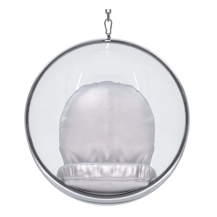 42" Silver Faux Leather Balloon Chair