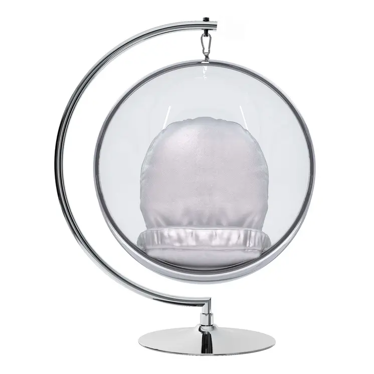 42" Silver Faux Leather Balloon Chair