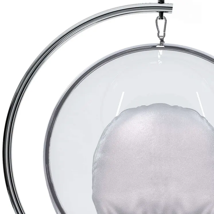 42" Silver Faux Leather Balloon Chair