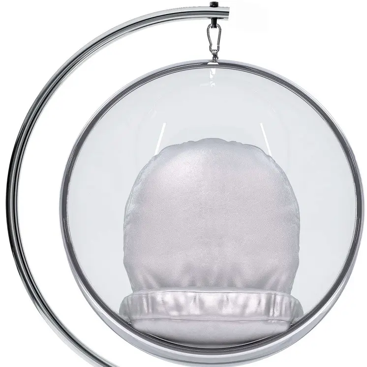 42" Silver Faux Leather Balloon Chair