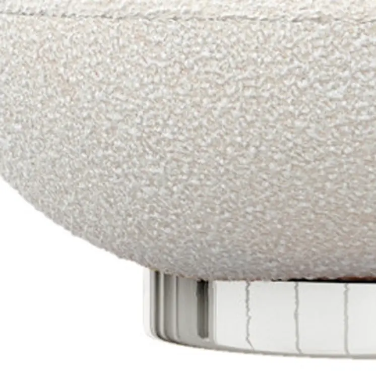30" White and Silver Boucle Slipper Chair