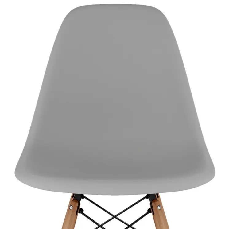 28" Gray And Brown Heavy Duty Plastic And Solid Wood Counter Height Bar Chair