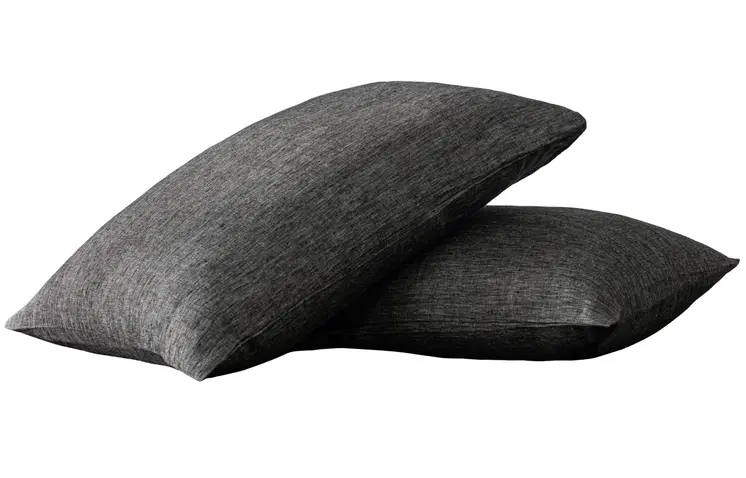 Set of Two Onyx Linen Pillowcases