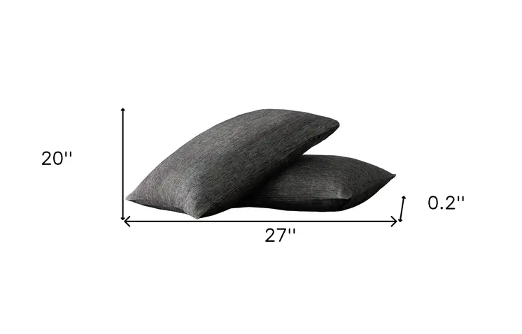 Set of Two Onyx Linen Pillowcases
