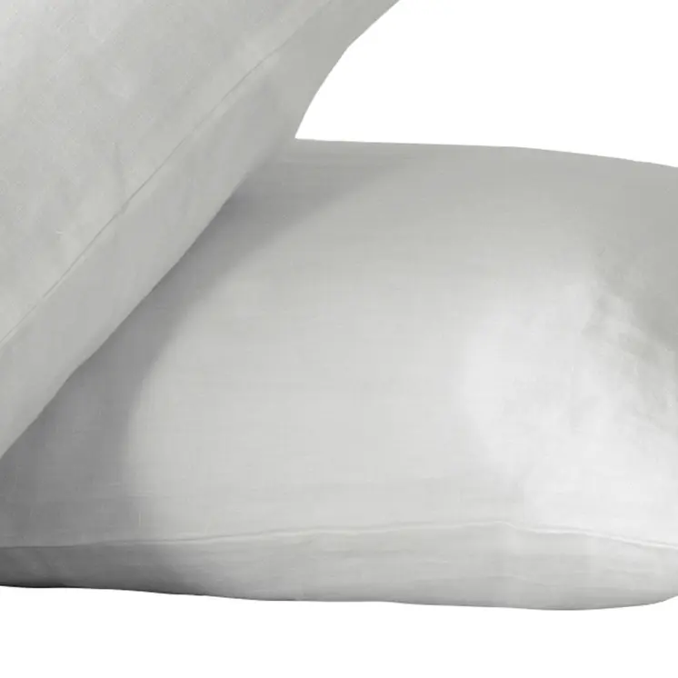Set of Two Ivory Linen Pillowcases
