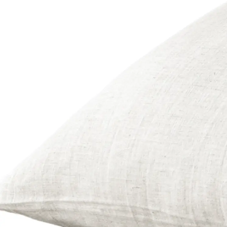 Set of Two Light Gray Linen Pillowcases